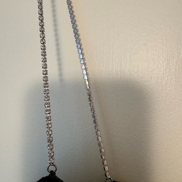 House of Harlow 1960 Black Velvet Dress size small with rhinestone straps - Picture 5 of 6